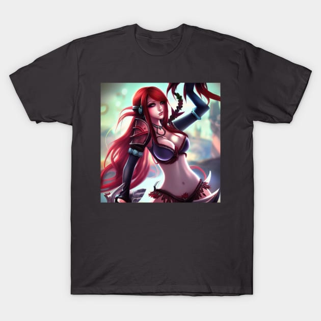 Red hair Katarina artwork T-Shirt by Maffw